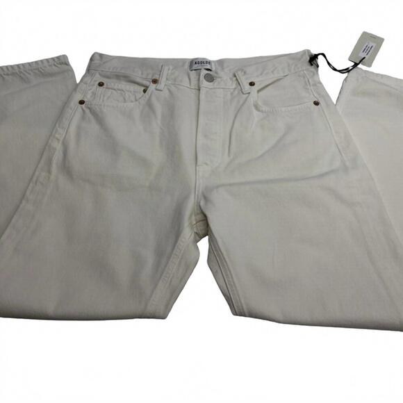 NEW AGOLDE women's parker straight denim jeans in fortune cookie